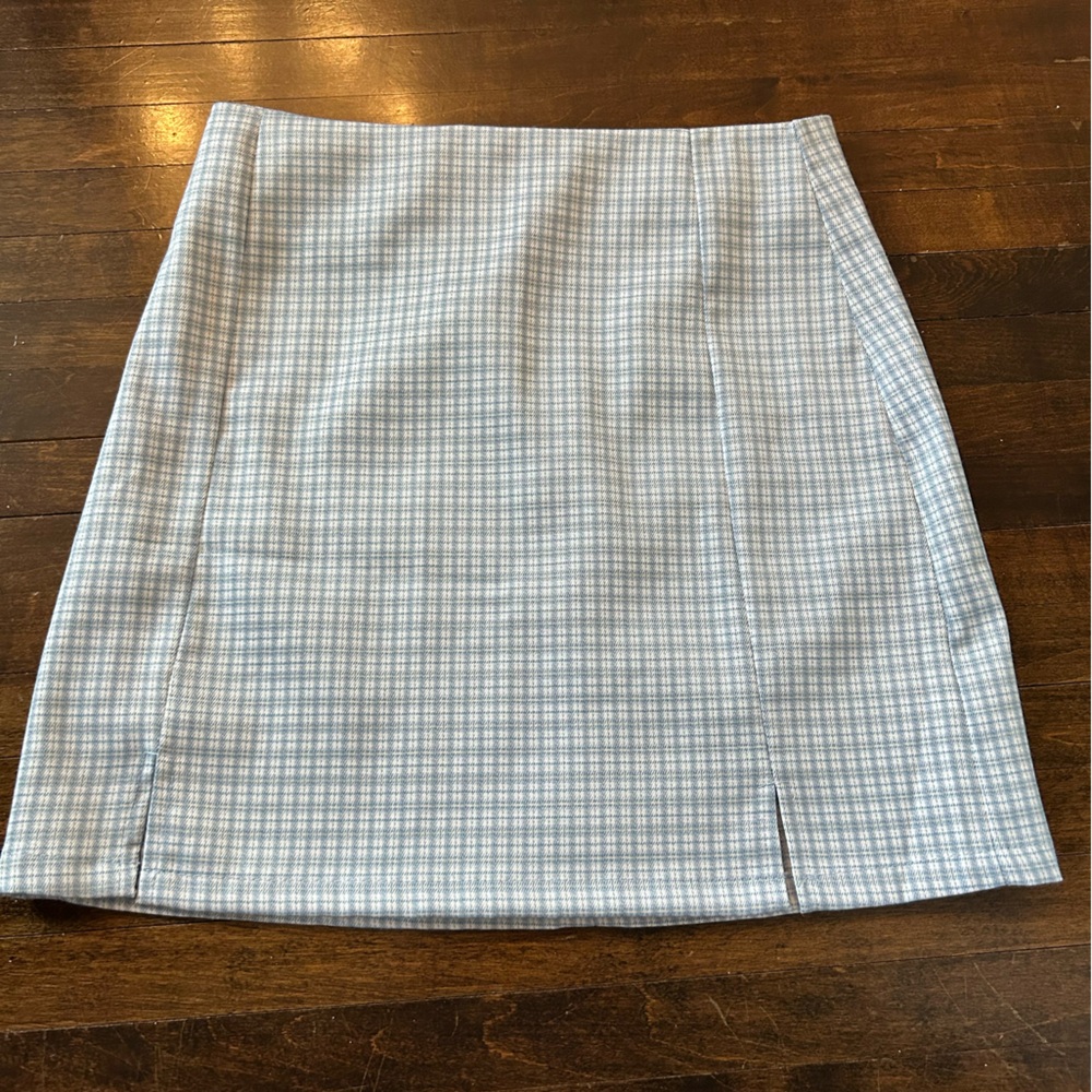 Blue Plad Skirt!!